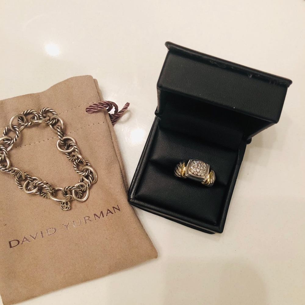 David Yurman ring and bracelet